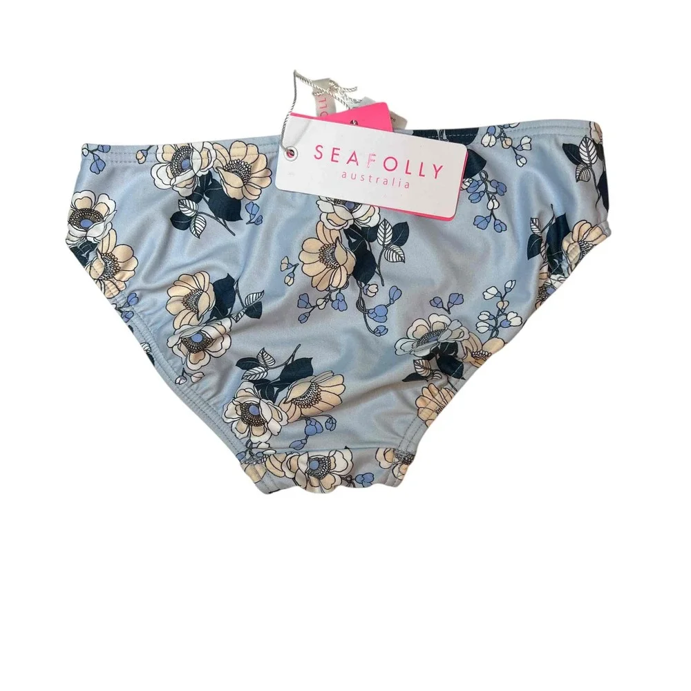 Seafolly Kids Blue Floral Bikini‎ Briefs Girls Size 7 New